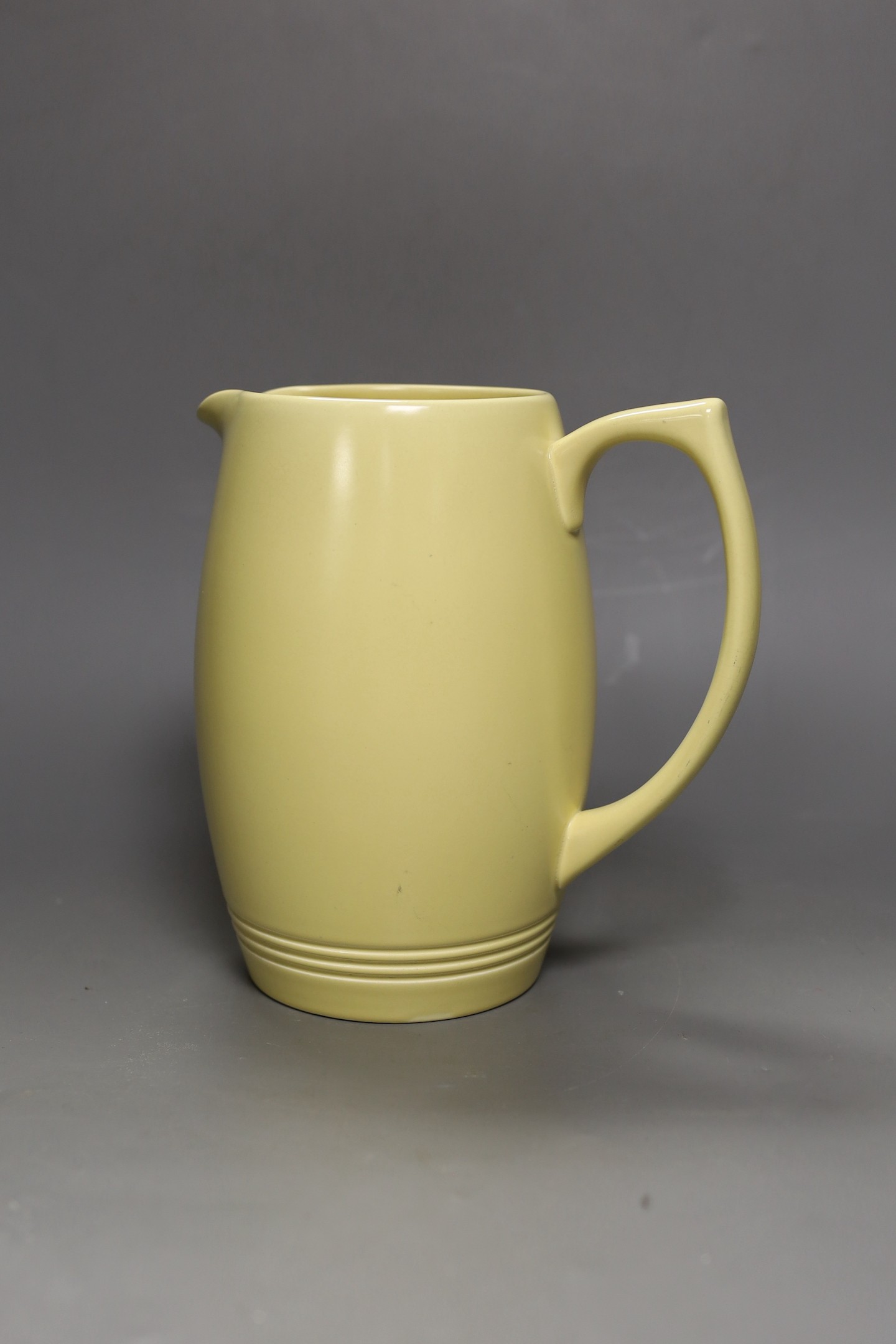 A Keith Murray Wedgwood monochrome jug, 21cm